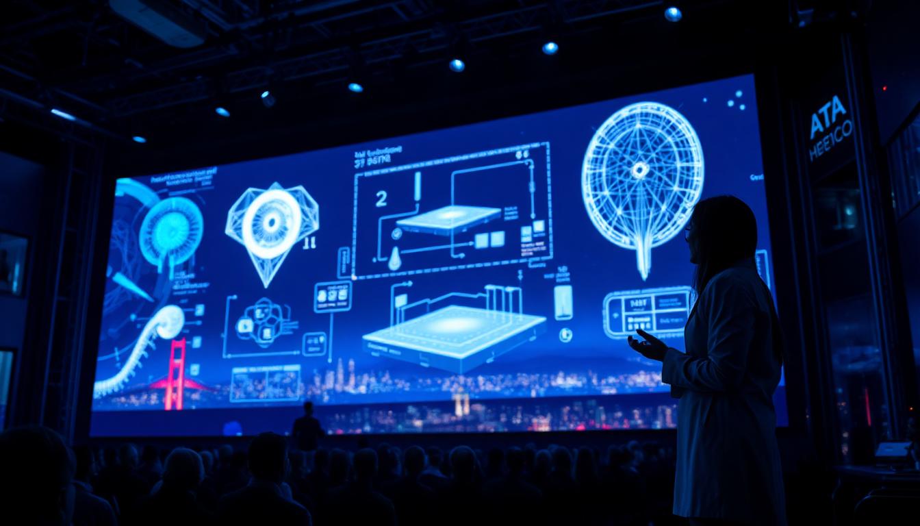 HumanX 2026 conference stage — Fei-Fei Li presents spatial intelligence and world models in San Francisco