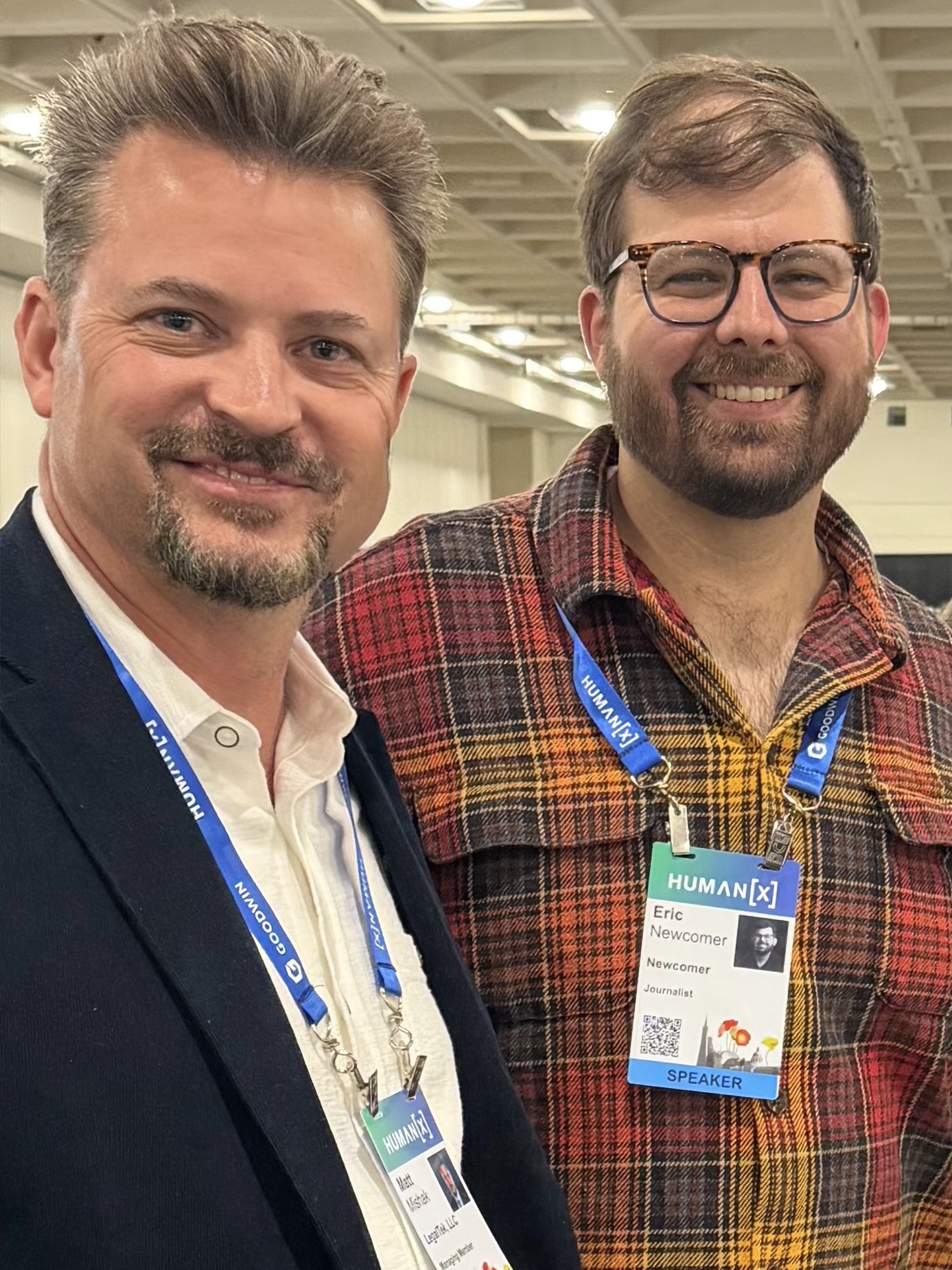 Matt Mishak with Eric Newcomer, tech journalist, at HumanX 2026
