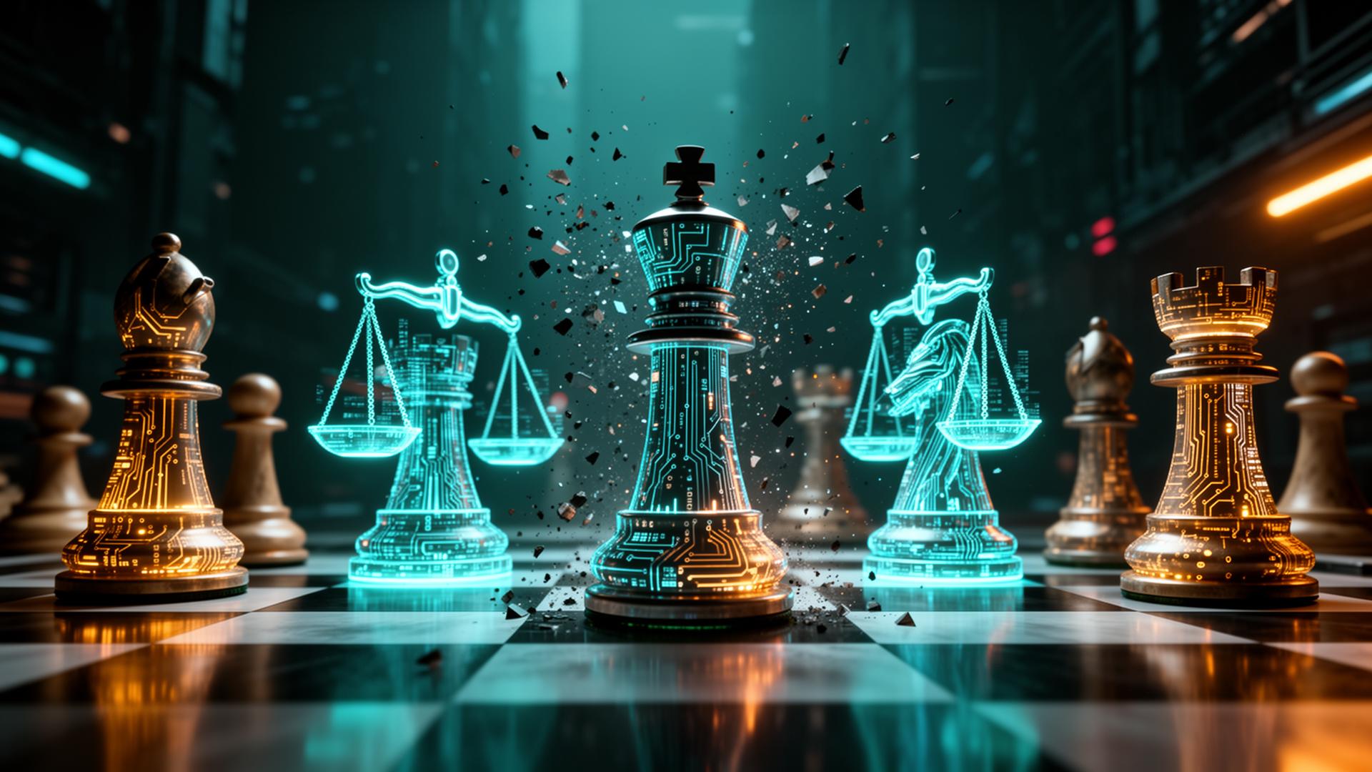 Legal tech shakeout - chess pieces on a digital battlefield
