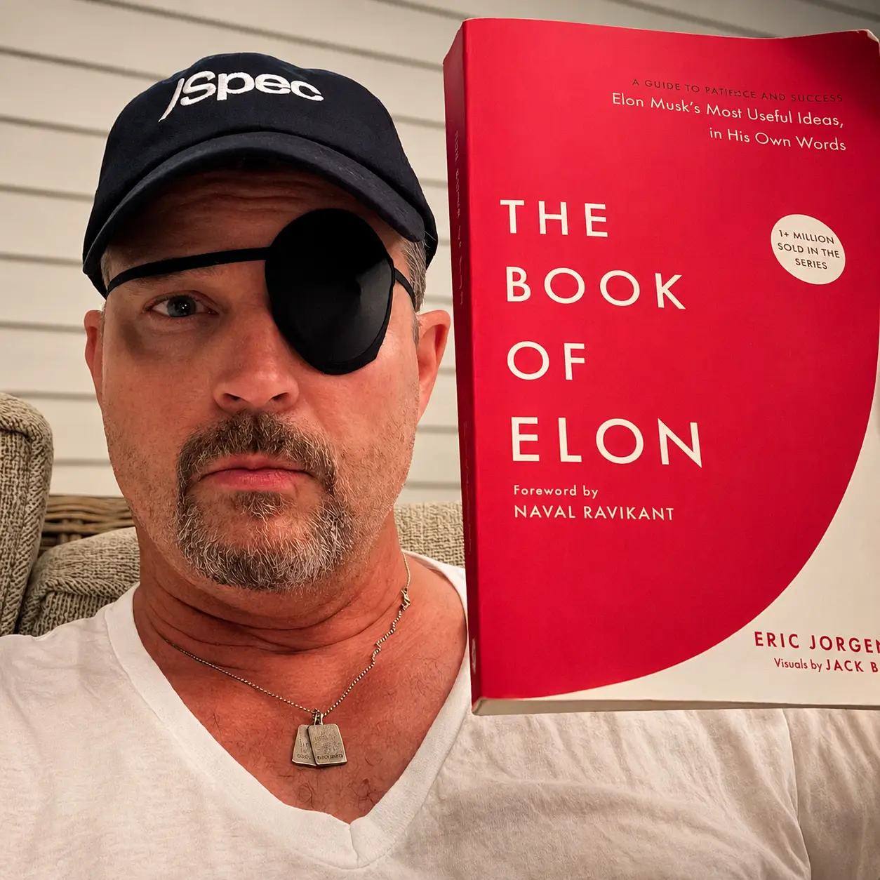 Matt Mishak with The Book of Elon by Eric Jorgenson