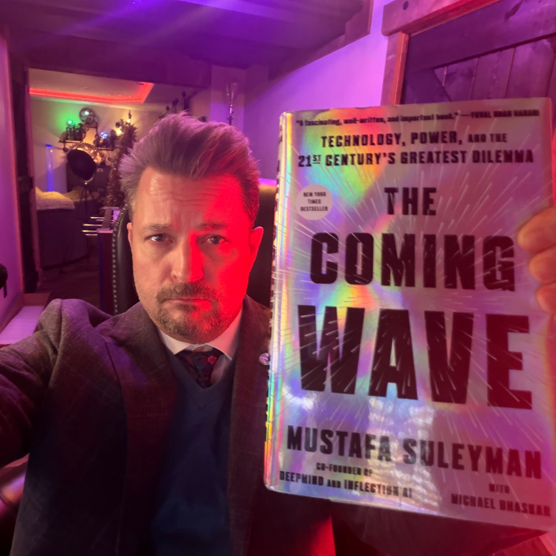 Matt Mishak with The Coming Wave by Mustafa Suleyman
